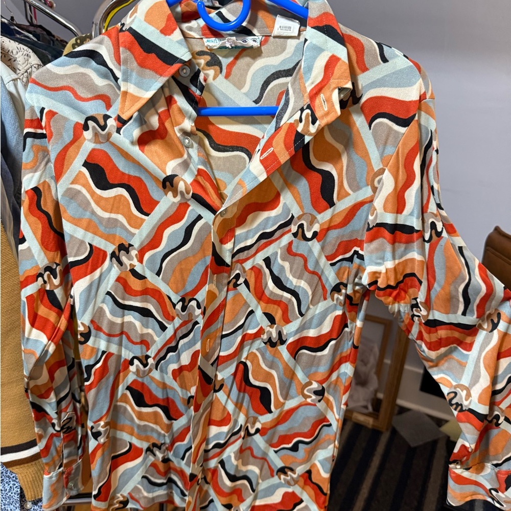 Vintage 70’s Patterned Men's Shirt